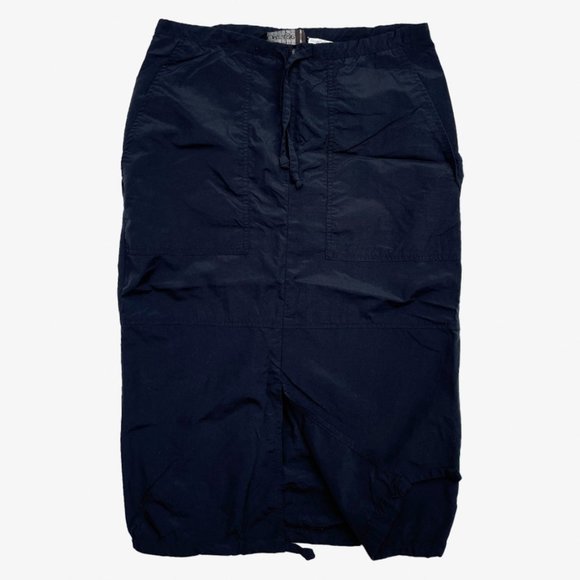 Black Vintage Garage Cargo Parachute Midi Skrit - Picture 1 of 4